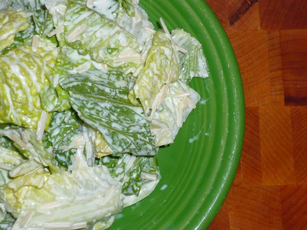 A plate of caesar salad