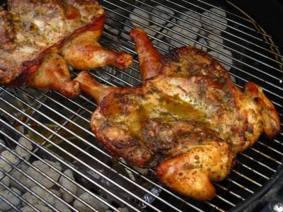 Grilling the chicken - start skin side down