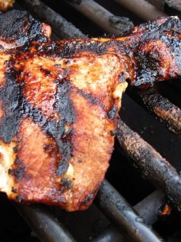 Grilled Thin Pork Chops, Quick Brinerated