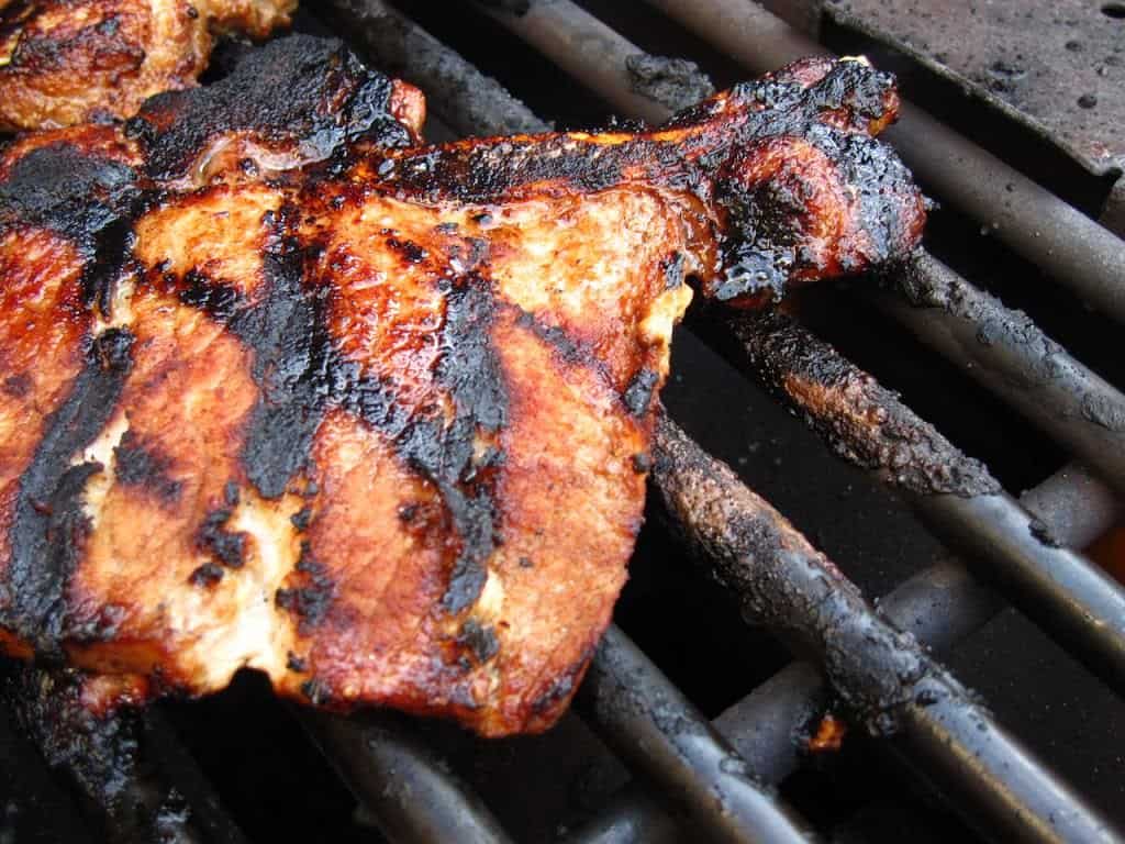 Grilled Thin Pork Chops, Quick Brinerated - DadCooksDinner