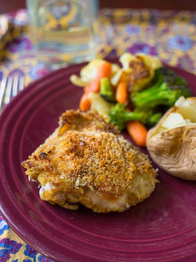 Baked Chicken Thighs with Mustard and Herbs