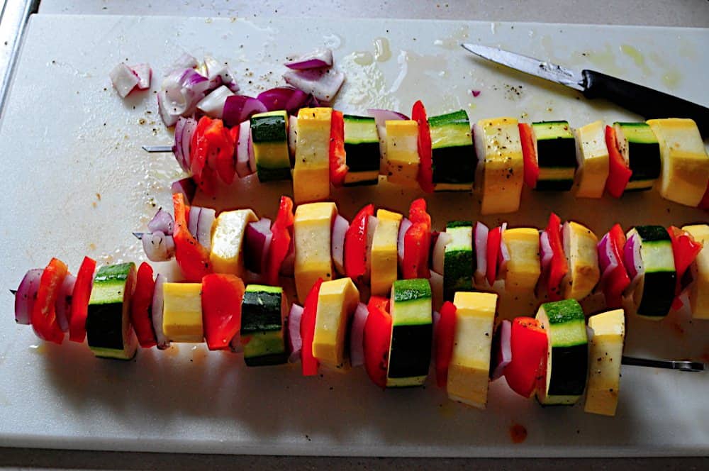 Skewered Zucchini and Yellow Squash