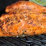 Salmon filets on the grill