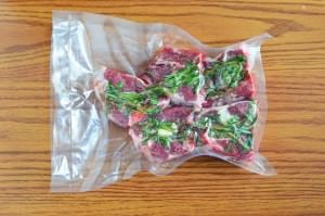 Vacuum Sealed Lamb with herbs and garlic