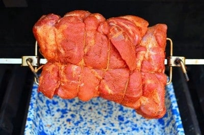 On the grill, ready to spin