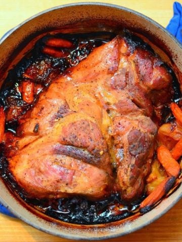 Slow Roasted Pork Shoulder with Beer and Mustard Sauce