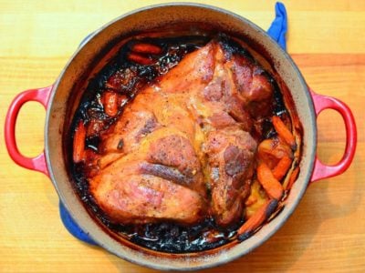 Slow Roasted Pork Shoulder with Beer and Mustard Sauce