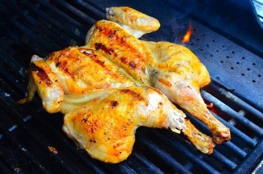 Grilled Butterflied Chicken with Garlic Butter