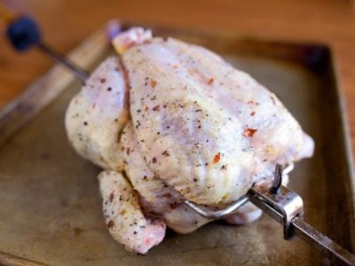 Rotisserie Chicken with Italian Black and Red Pepper Dry Brine