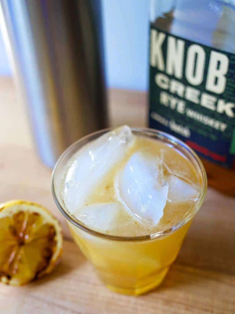 Whiskey Sour with Grilled Lemon