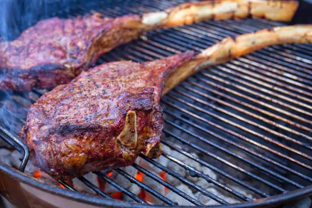 Grilled Tomahawk Steak Long Bone Ribeye Reverse Seared Dadcooksdinner
