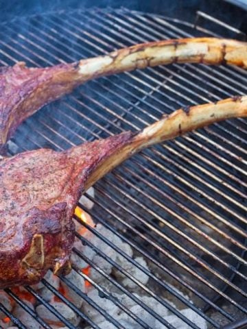 Grilled Tomahawk Steak (Long Bone Ribeye, Reverse Seared)