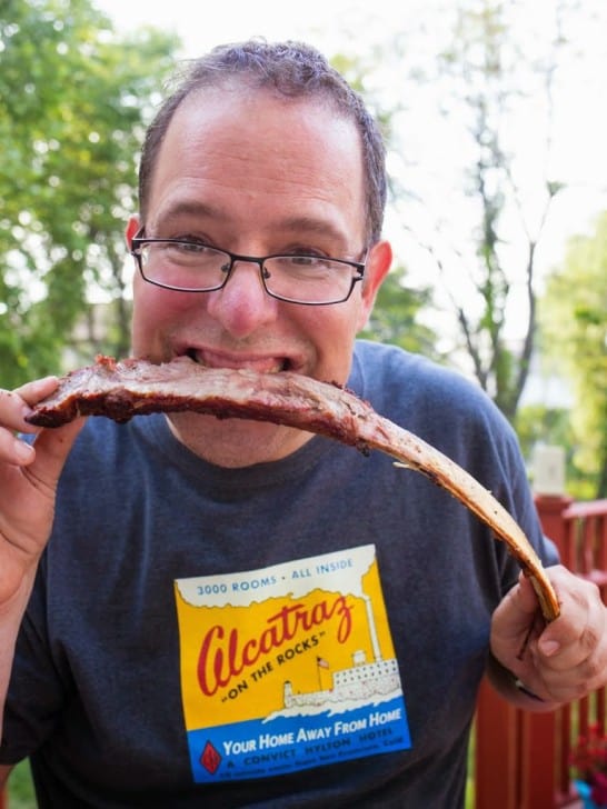 Gnawing on the bone - Tomahawk Ribeye | DadCooksDinner.com