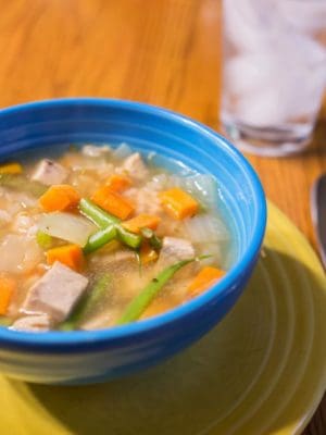 Pressure Cooker Turkey Soup with Rice and Vegetables