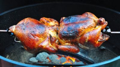 Rotisserie Chicken with Barbecue Sauce