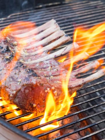 Reverse Seared Rack of Lamb on the Grill