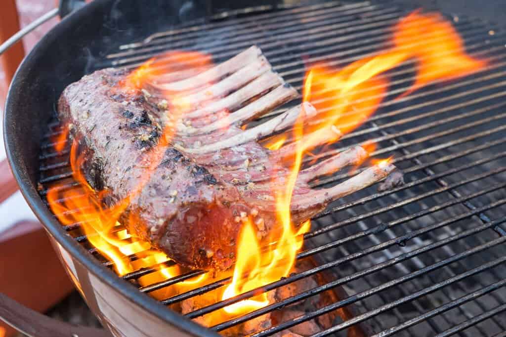 Reverse Seared Rack of Lamb on the Grill