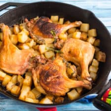 Cast Iron Roast Duck Legs with Potatoes and Shallots-image