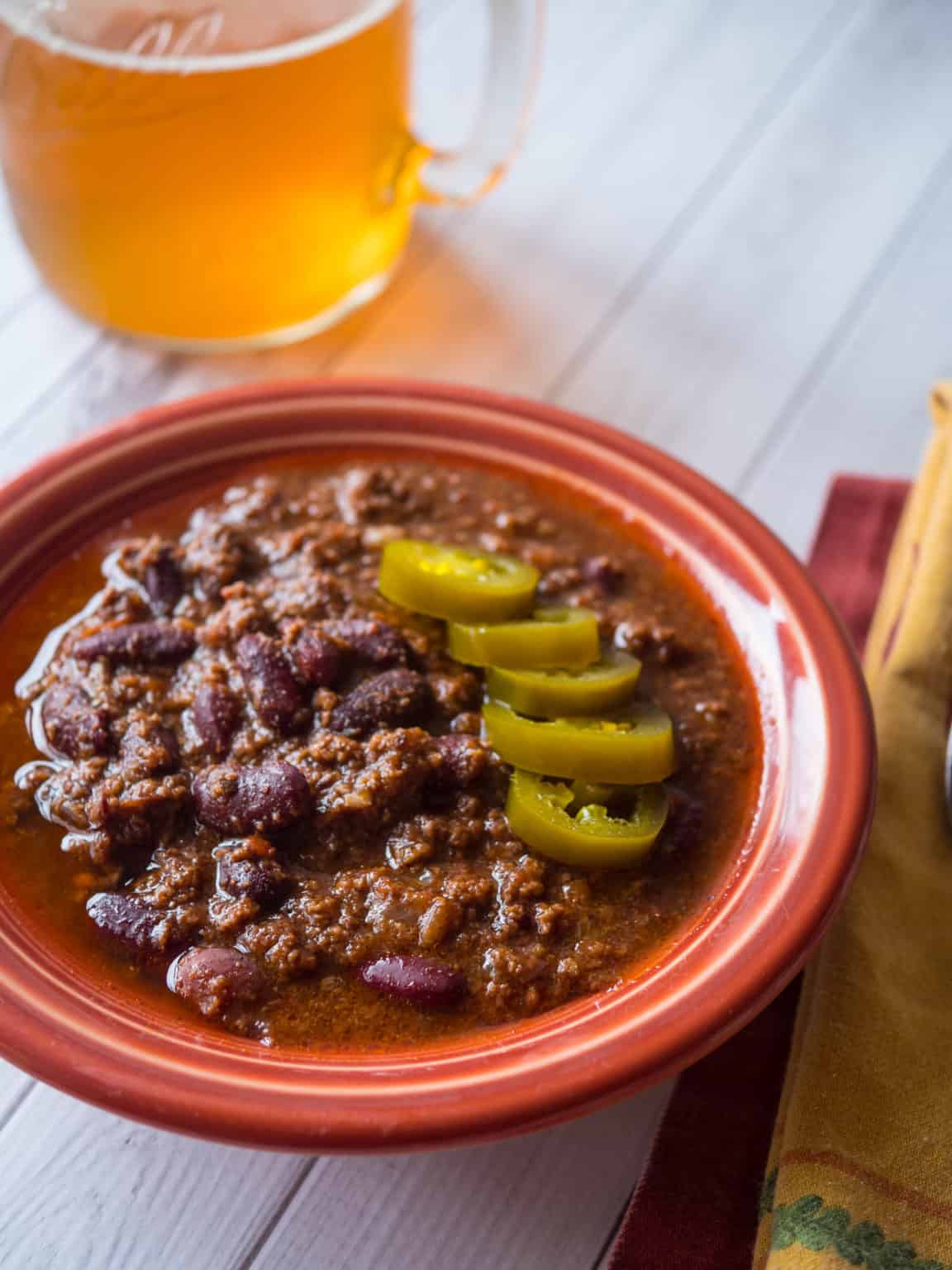 Pressure Cooker Ground Beef and Bean Chili DadCooksDinner
