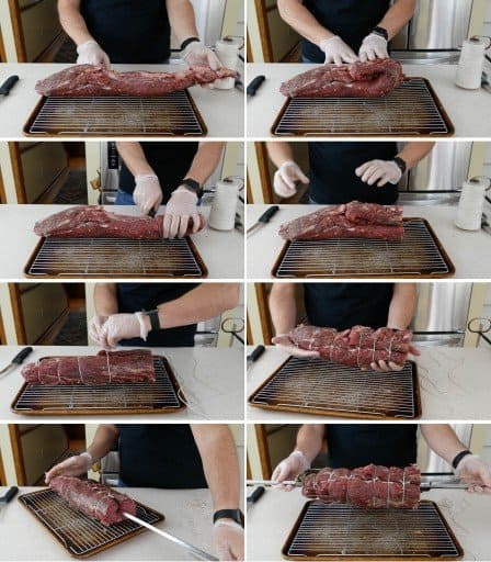 Why fold a beef tenderloin for the rotisserie?