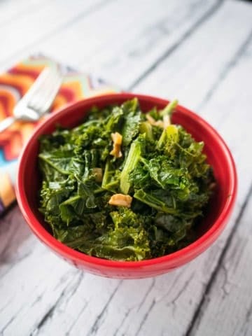 Pressure Cooker Kale with Garlic and Lemon