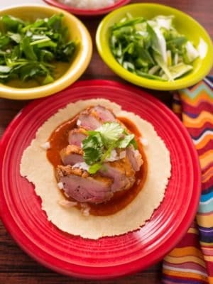 Cast Iron Duck Tacos with Chipotle Salsa