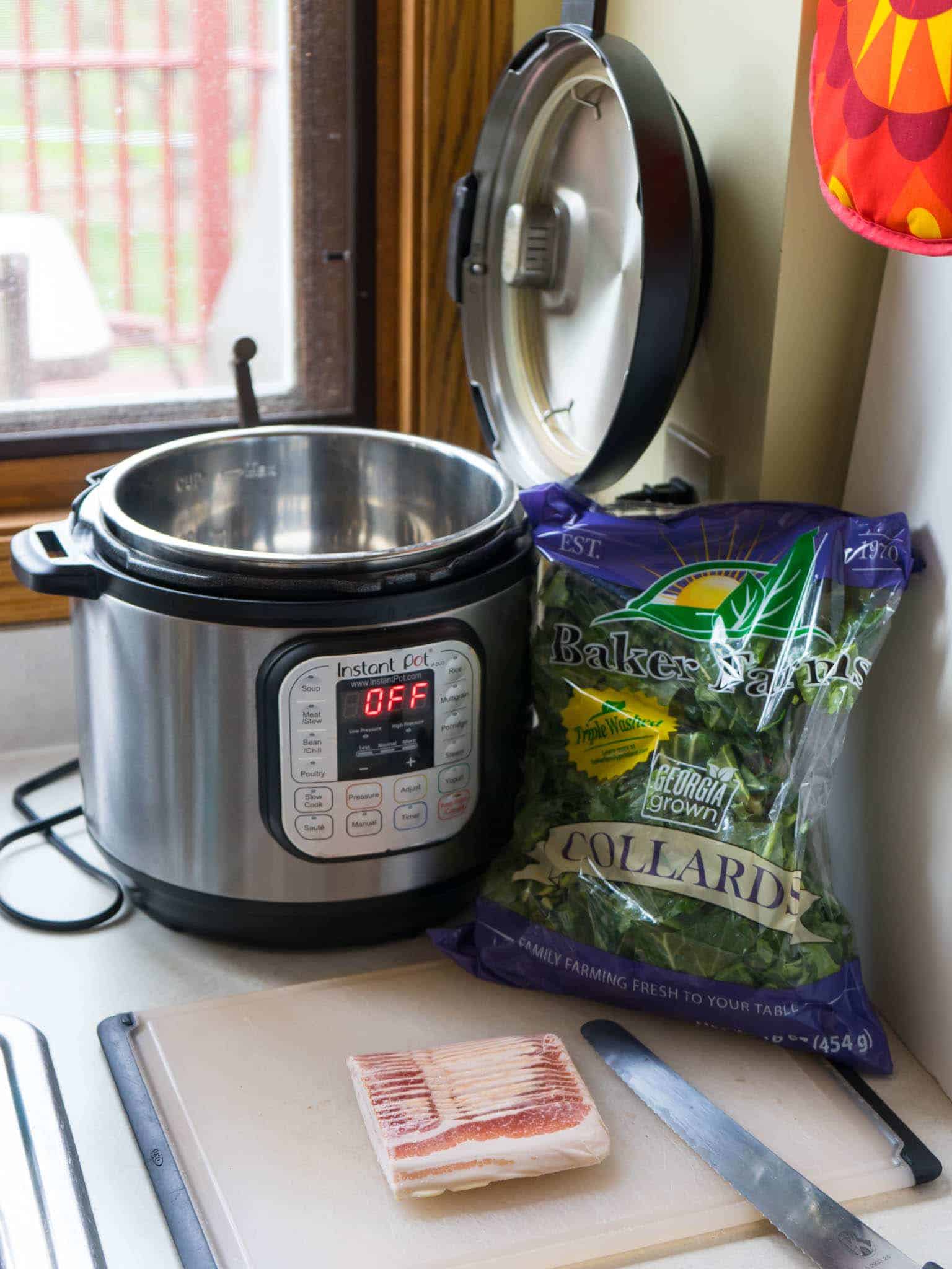 Ingredients for Instant Pot Collard greens