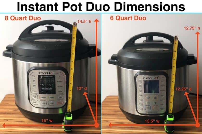 Instant Pot Duo Dimensions - 8 quart vs 6 Quart | DadCooksDinner.com