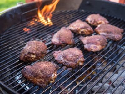 Grill Smoked Chicken Thigh Tacos - DadCooksDinner.com