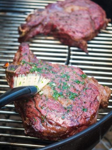 Grilled Cowboy Ribeye Reverse Seared | DadCooksDinner.com