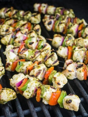 Grilled Chicken Kebabs With Italian Salsa Verde | DadCooksDinner.com