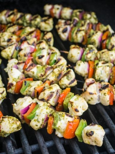 Grilled Chicken Kebabs With Italian Salsa Verde | DadCooksDinner.com