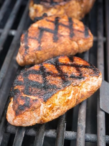 Grilled New York Pork Chops with West Indies Rub | DadCooksDinner.com