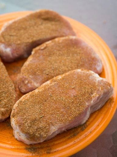 Grilled New York Pork Chops with West Indies Rub | DadCooksDinner.com