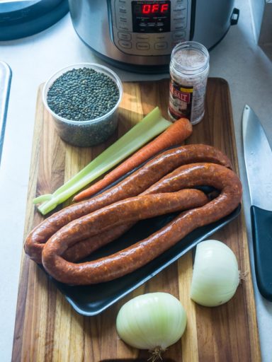 Pressure Cooker Lentil Sausage Soup | DadCooksDinner.com