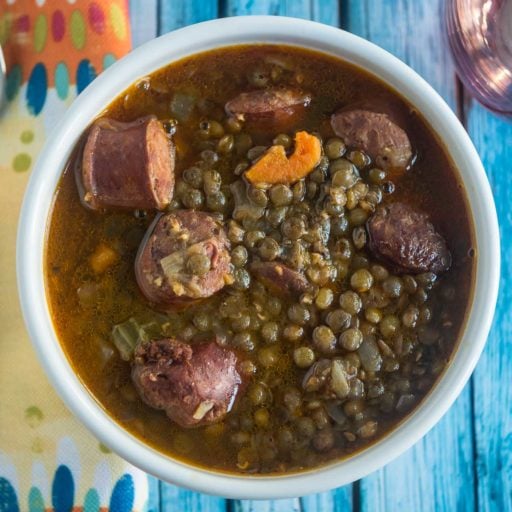 Pressure Cooker Lentil Sausage Soup | DadCooksDinner.com