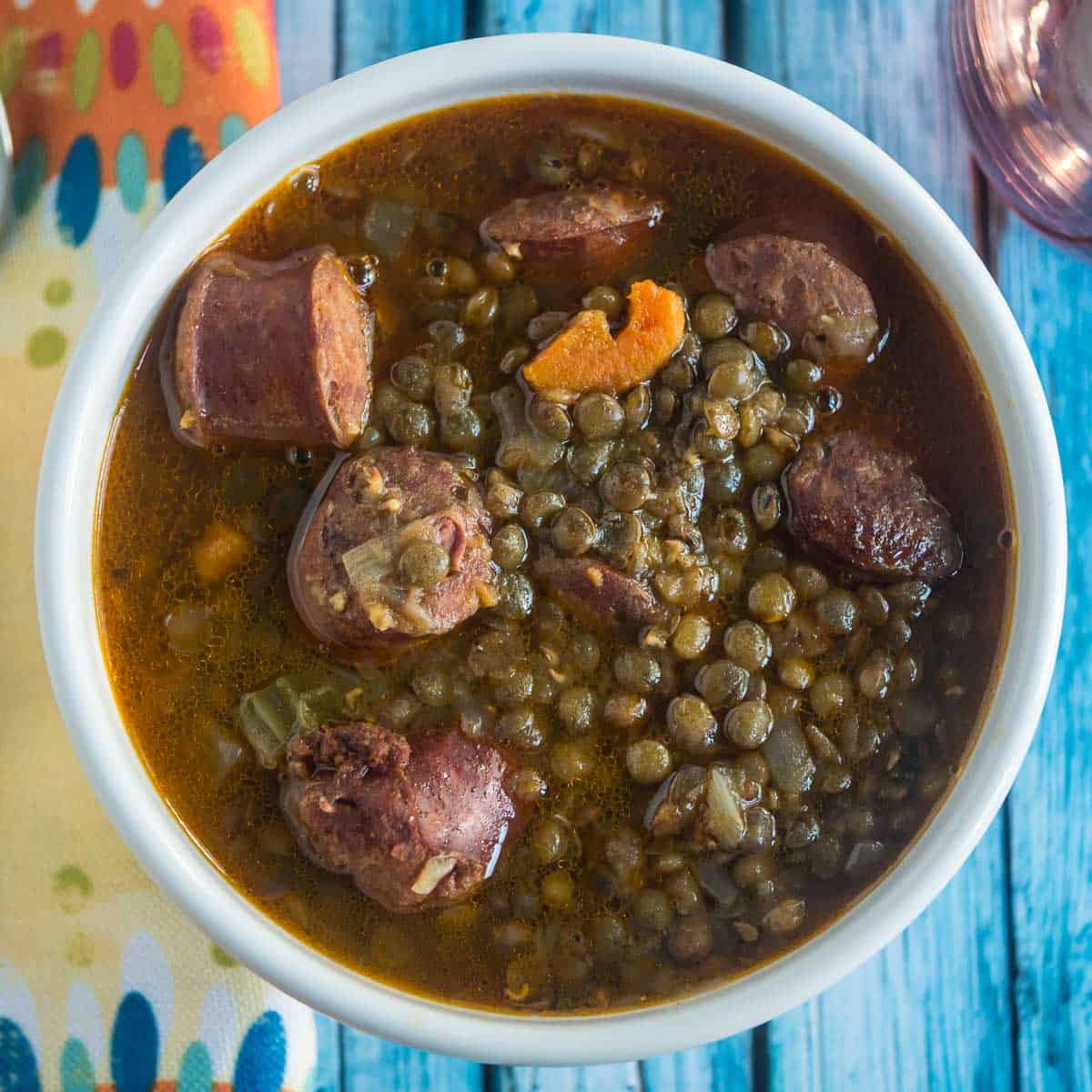 Pressure Cooker Lentil Sausage Soup DadCooksDinner