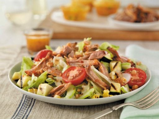 Pulled Pork Salad with Grilled Veggies (Photo by PorkBeInspired.com)
