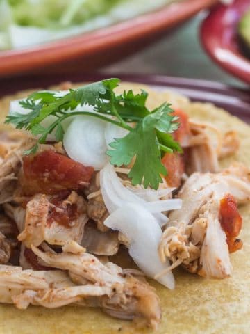 Pressure Cooker Chicken Tacos (Tingas de Pollo) | DadCooksDinner.com