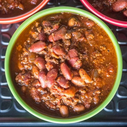 Pressure Cooker Quick Chili with Canned Beans | DadCooksDinner.com