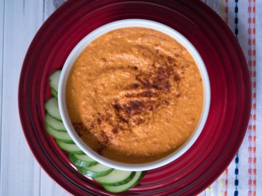 Pressure Cooker Red Pepper Hummus | DadCooksDinner.com