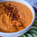 Pressure Cooker Red Pepper Hummus | DadCooksDinner.com