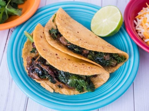 Pressure Cooker Kale Tacos with Caramelized Onions | DadCooksDinner.com