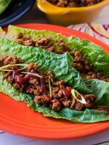 Turkey Lettuce Wraps Korean Style | DadCooksDinner.com