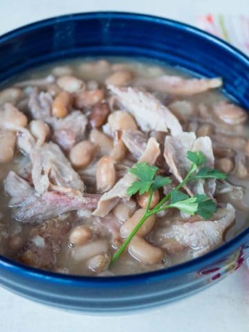 Pressure Cooker Pinto Bean and Turkey Drumstick Soup | DadCooksDinner.com