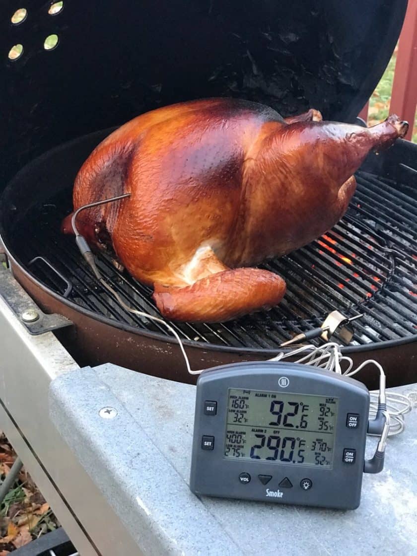 Grilled Turkey and Smoke Thermometer | DadCooksDinner.com
