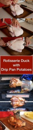Rotisserie Duck with Drip Pan Potatoes | DadCooksDinner.com