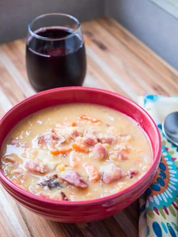 Pressure Cooker Ham and Yellow Split Pea Soup | DadCooksDinner.com