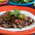 Pressure Cooker Beer Braised Flank Steak Tacos | DadCooksDinner.com