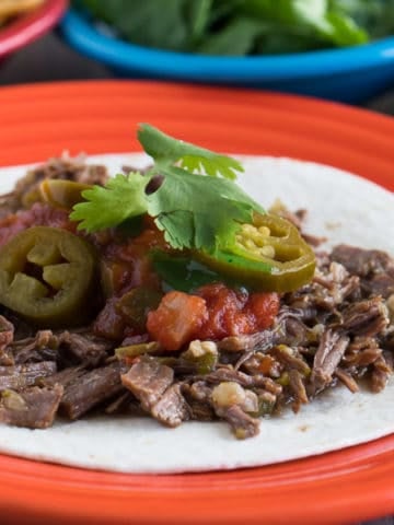 Pressure Cooker Beer Braised Flank Steak Tacos | DadCooksDinner.com